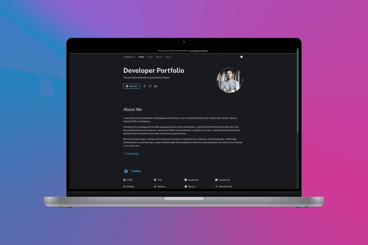 Developer Portfolio preview