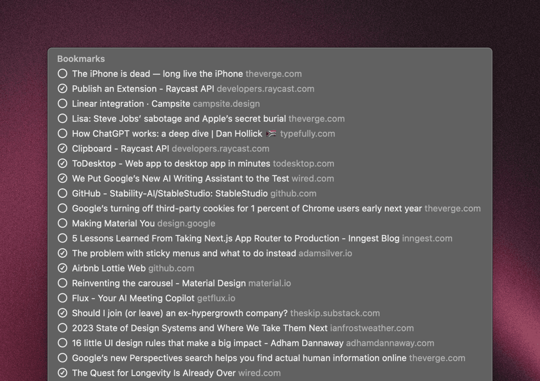 Raycast Bookmarks hero image image 2