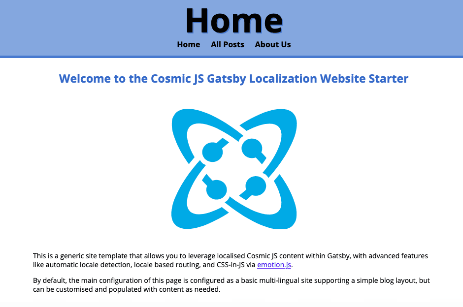 Gatsby Localization App Starter hero image