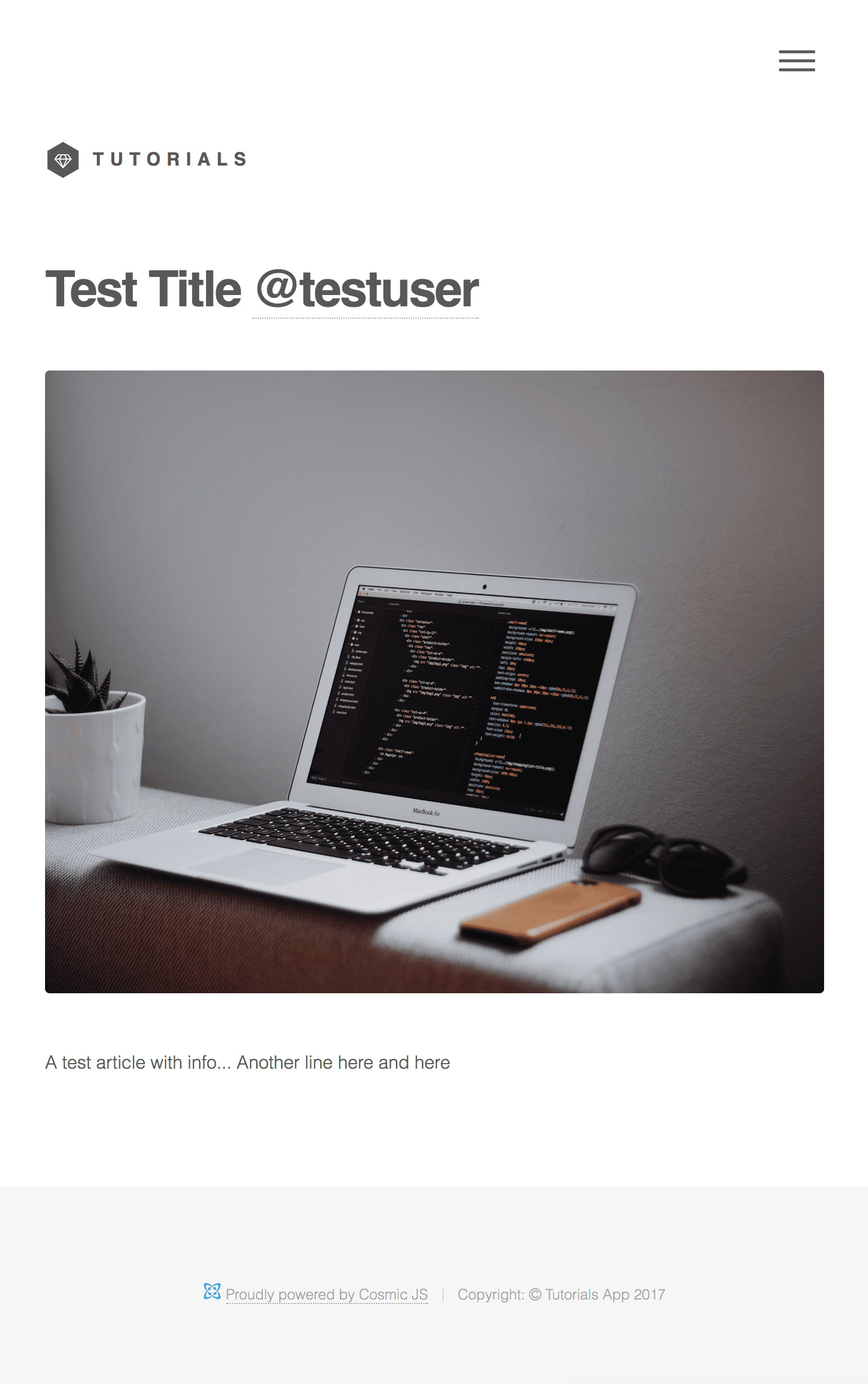 Tutorials App hero image