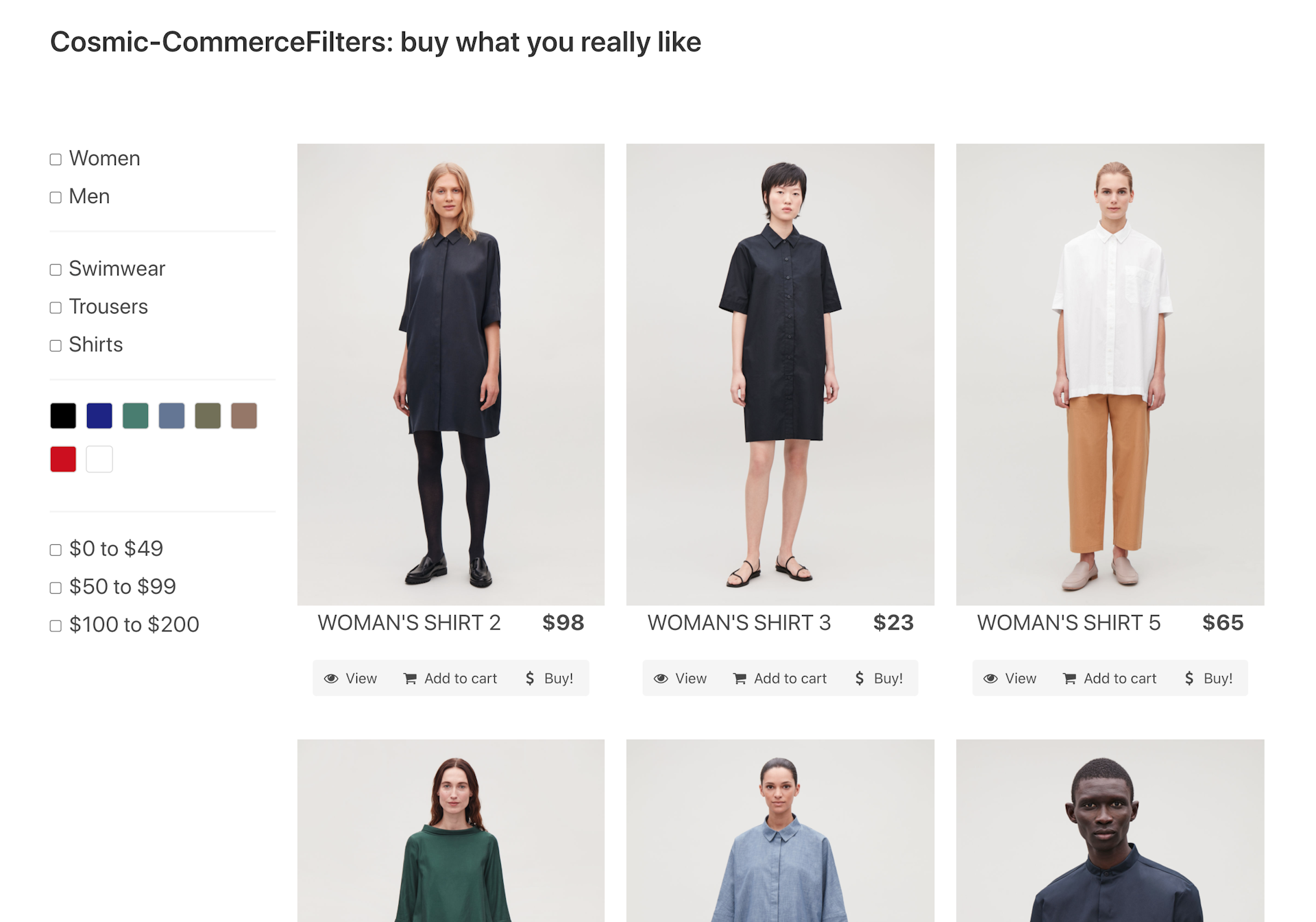 Ecommerce with Filters hero image